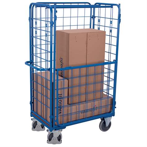 Gepäckwagen VARIOfit, hoch 1820 mm, 4-seitig, eine Wand klapbar, Ladefläche 1200x800 mm, Tragfähigkeit 500 kg - Cordes - Bild4