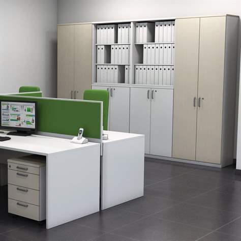 secondary die Develop EMPORO - Dulap birou tip raft - mobilier office, corp suprapus, HxLxl: 1070  x 600 x 445 mm, culoare albă
