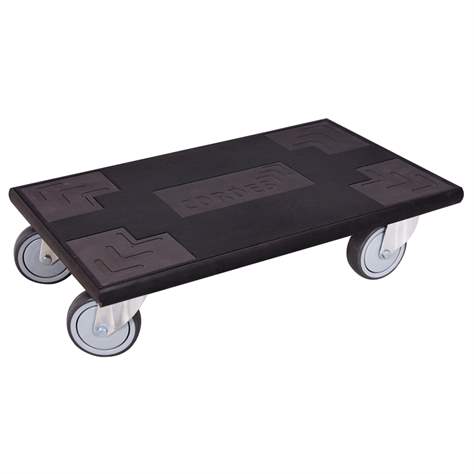 Stěhovací podvozek 600x350 mm, nosnost 300 kg, povrch s gumovým krytem, kola šedá guma 100 mm - Cordes