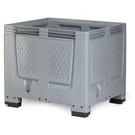 BigBox aus Polyethylen, mit Deckel und Verschluss-Sets, mit Lüftungsschlitzen, 1200x1000x790 mm, mit Füßen
