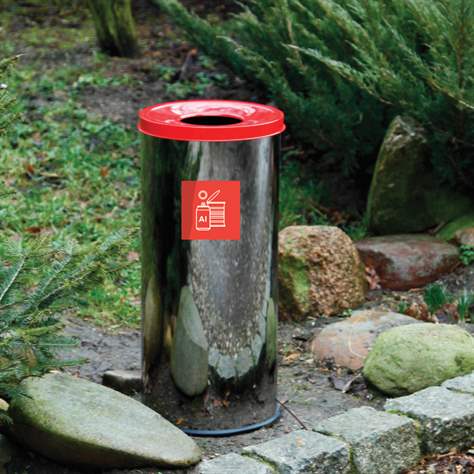 Coș colector selectiv de deșeuri EKO, volum 45 l, recipient din oțel inoxidabil, culoare roșie - Alda S.A. - imagine2