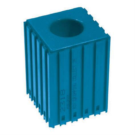 Plastový box pro nástroj s kuželovou stopkou MORSE - M2, modul 5x5, barva modrá.