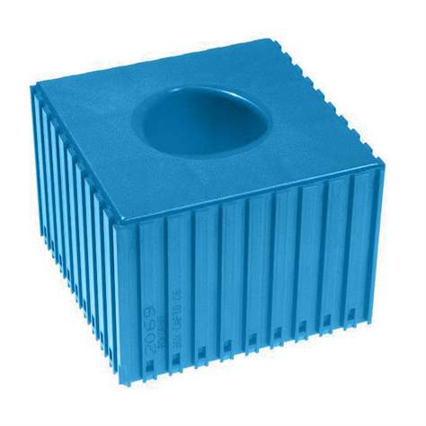 Kunststoff-Box für Werkzeugaufnahme des Typs CAPTO - C 5, Modul 8x8, Farbe blau.