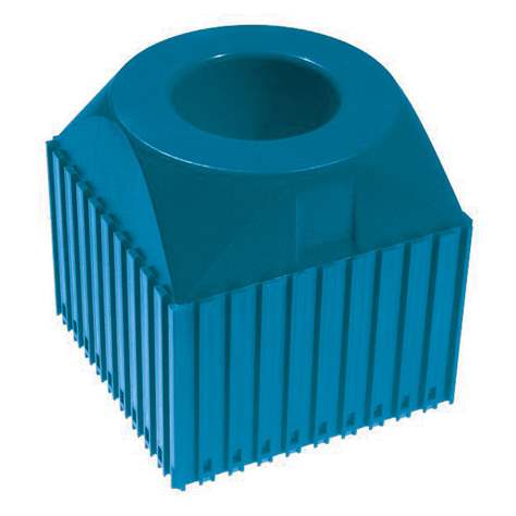 Plastový box pre upínač nástrojov typu VDI 40, modul 10x10, farba modrá.