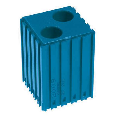 Kunststoff-Box für Werkzeuge mit Zylinderschaft - D18, Modul 5x5, Hohlräume 2 St.(18x48 mm), Farbe blau.