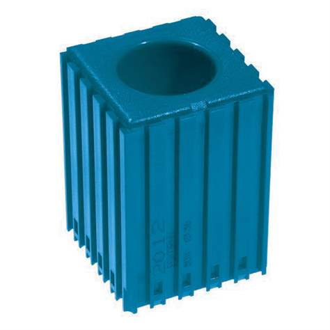 Kunststoff-Box für Werkzeuge mit Zylinderschaft - D30, Modul 5x5, 1 Hohlraum (30x60 mm), Farbe blau.
