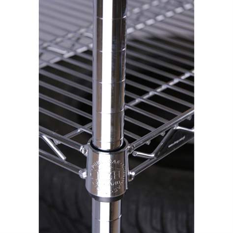 Gitterregal, verchromt, Fachboden-Traglast 250 kg, HxBxT: 1820x1220x610 mm, 4 Fachböden - Bild5