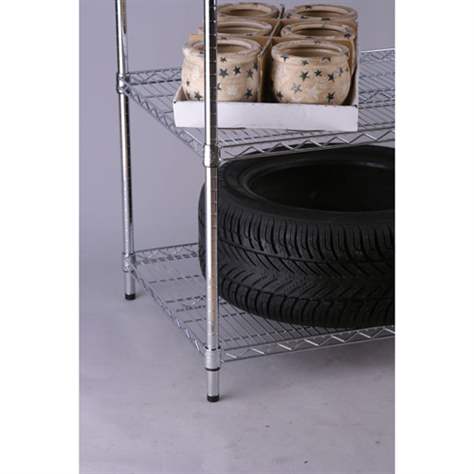 Gitterregal, verchromt, Fachboden-Traglast 250 kg, HxBxT: 1820x1220x610 mm, 4 Fachböden - Bild6