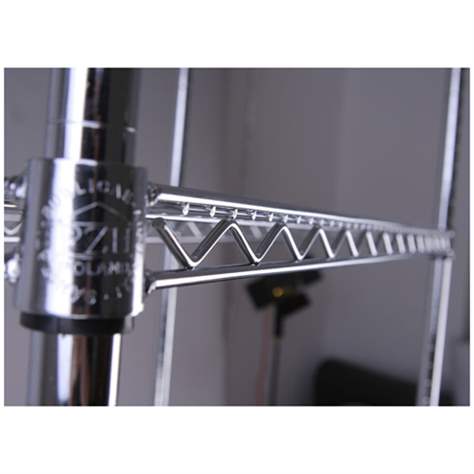 Gitterregal, verchromt, Fachboden-Traglast 250 kg, HxBxT: 1820x1220x610 mm, 4 Fachböden - Bild7