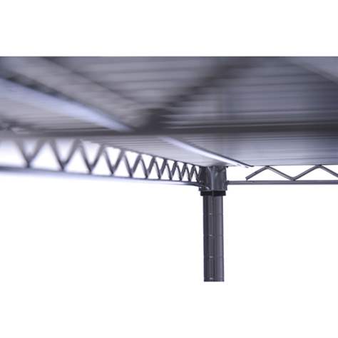 Gitterregal, verchromt, Fachboden-Traglast 250 kg, HxBxT: 1820x1220x610 mm, 4 Fachböden - Bild8