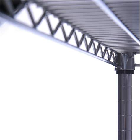 Gitterregal, verchromt, Fachboden-Traglast 250 kg, HxBxT: 1820x1220x610 mm, 4 Fachböden - Bild9