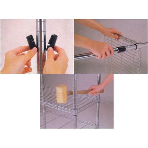 Gitterregal, verchromt, Fachboden-Traglast 250 kg, HxBxT: 1820x1220x610 mm, 4 Fachböden - Bild10