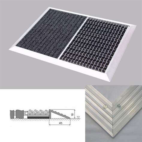 Schmutzfangmatte Openwell-Shatwell (Braun-Weiß), im Anlaufrahmen, 1000x900 mm