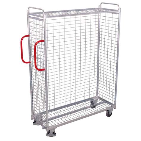 Kommissionierwagen VARIOfit, Drahtgitter verzinkt, BxTxH: 1435x490x1820 mm, Tragfähigkeit 300 kg - Cordes