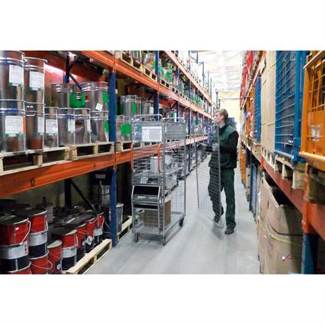 Kommissionierwagen VARIOfit, Drahtgitter verzinkt, BxTxH: 1435x490x1820 mm, Tragfähigkeit 300 kg - Cordes - Bild4