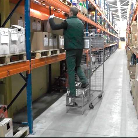 Kommissionierwagen VARIOfit, Drahtgitter verzinkt, BxTxH: 1435x490x1820 mm, Tragfähigkeit 300 kg - Cordes - Bild5