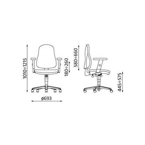Bürodrehstuhl OFFIX, verstellbare Armlehnen, Bezugsmaterial Lucia - schwarz - Nowy Styl Group - Bild3