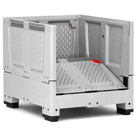 BigBox klappbar aus Polyethylen, mit Lüftungsschlitzen, 1200 x 1000 x 1000 mm, mit Füßen
