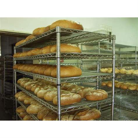 Bäckerei-Etagenwagen aus verchromtem Stahl, H x B x T: 1750x1830x610 mm, 8 Fachböden