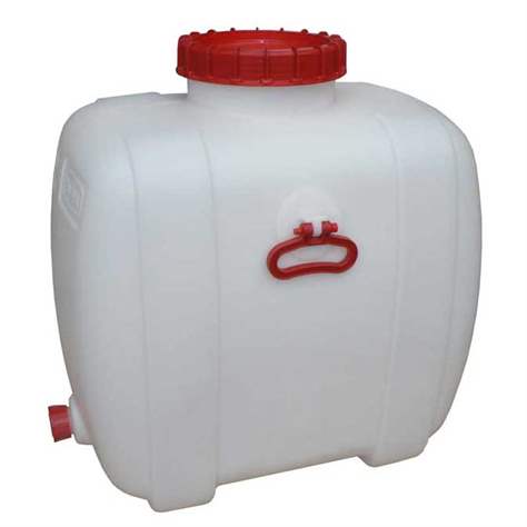 Kunststofftank, Inhalt 100 l, lebensmittelecht, mit Deckel und Kunststoff-Auslaufhahn