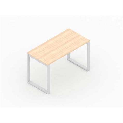 Büro-Schreibtisch SQart, Gestell Weißaluminium (RAL9006), Arbeitsplatte Akazie, B x T: 1600 x 800 mm - Nowy Styl Group