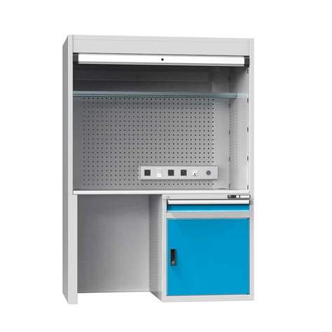 Stromschienen mit pneumatische Schnellkupplung, zur Befestigung an die Tischplatte bzw. Panel 3x 230V/10A, 1x RJ45 - Polak CZ, s.r.o. - Bild2