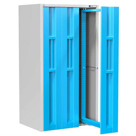 Dulap de atelier cu 3 sertare verticale extractibile, HxLxl: 1950x1044x790 mm, gri RAL7035/albastru RAL5012 - Polak CZ, s.r.o.