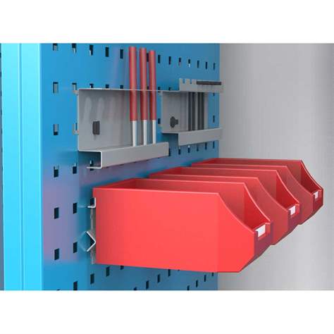 Werkstattschrank mit 4 ausziehbaren Lochplatten, HxBxT: 1950x1044x655 mm, Lichtblau RAL5012 - Polak CZ, s.r.o. - Bild2