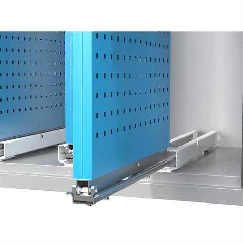 Werkstattschrank mit 4 ausziehbaren Lochplatten, HxBxT: 1950x1044x655 mm, Lichtblau RAL5012 - Polak CZ, s.r.o. - Bild4