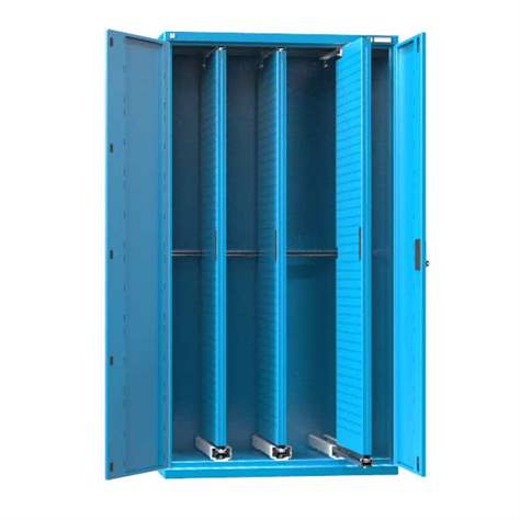 Werkstattschrank mit 3 ausziehbaren Lochplatten, HxBxT: 1950x1044x655 mm, Lichtblau RAL5012 - Polak CZ, s.r.o.