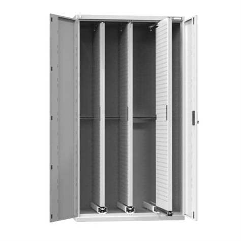 Werkstattschrank mit 3 ausziehbaren Lochplatten, HxBxT: 1950x1044x655 mm, Lichtgrau RAL7035 - Polak CZ, s.r.o.