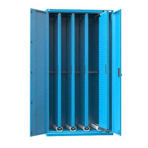 Werkstattschrank mit 4 ausziehbaren Lochplatten, HxBxT: 1950x1044x655 mm, Lichtblau RAL5012 - Polak CZ, s.r.o.