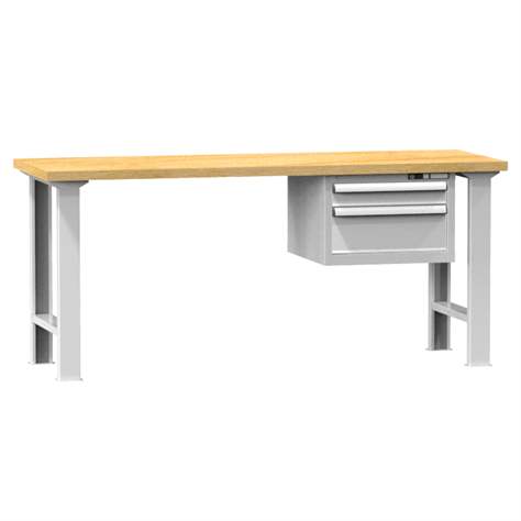 Banc de atelier KOMBI, lxLxH: 1500x700x880, 2 sertare, gri RAL7035 - Polak CZ, s.r.o.