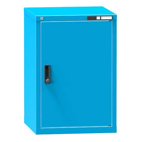 Dílenská skříňka KOMBI, v x š x h: 840 x 578 x 630 mm, 1 x dvířka, barva modrá RAL5012 - Polak CZ, s.r.o.