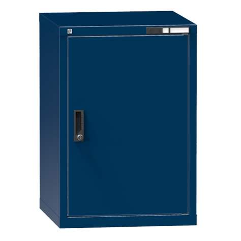 Werk-Schubladenschrank KOMBI, HxBxT: 840 x 578 x 630 mm, 1 x Flügetüren, dunkel blau RAL5010 - Polak CZ, s.r.o.