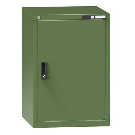 Dílenská skříňka KOMBI, v x š x h: 840 x 578 x 630 mm, 1 x dvířka, barva zelená RAL6011 - Polak CZ, s.r.o.