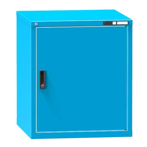 Dílenská skříňka KOMBI, v x š x h: 840 x 731 x 780 mm, 1 x dvířka, barva modrá RAL5012 - Polak CZ, s.r.o.