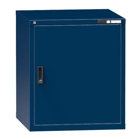 Dílenská skříňka KOMBI, v x š x h: 840 x 731 x 780 mm, 1 x dvířka, barva tmavě modrá RAL5010 - Polak CZ, s.r.o.