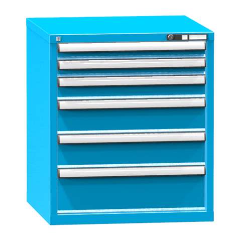 Zásuvková dílenská skříňka, 6 x zásuvka, v x š x h: 840 x 731 x 780 mm, barva modrá RAL5012 - Polak CZ, s.r.o.