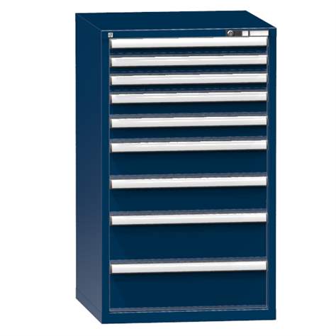 Werkzeugschrank mit Schubladen, 9 x Schublade, H x B x T: 1215 x 731 x 780 mm, Farbe dunkelblau RAL5010 - Polak CZ, s.r.o.