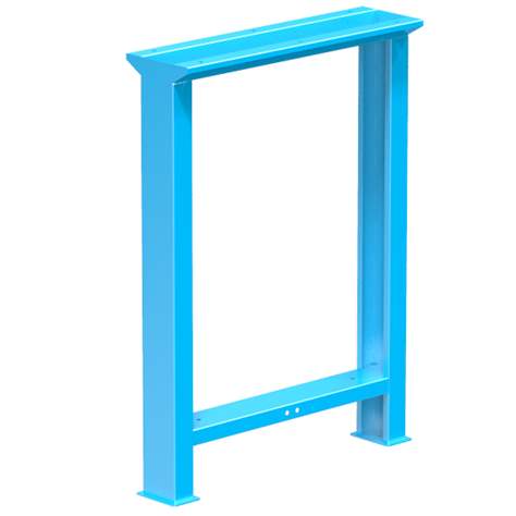 Podnože dílenských stolů, pevné, výška 840 mm, hloubka 603 mm, barva modrá RAL5012 - Polak CZ, s.r.o.