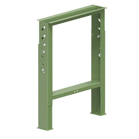 Werkbankfuß, Höhenverstellbar 630-1125 mm, Tiefe 703 mm, grün RAL6011 - Polak CZ, s.r.o.