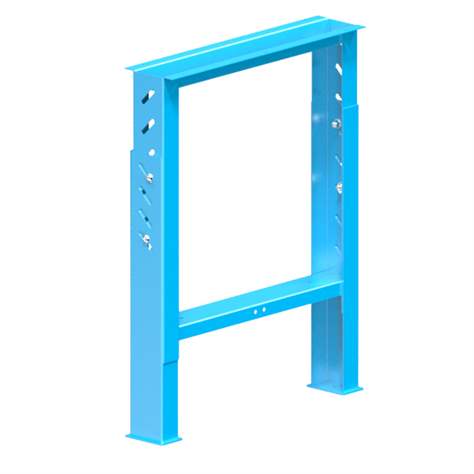 Podnože dílenských stolů, výškově stavitelné, výška 630 - 1125 mm, hloubka 610 mm, barva modrá RAL5012 - Polak CZ, s.r.o.