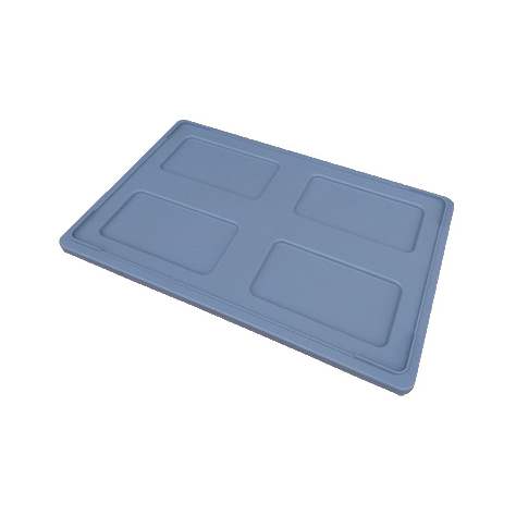 Víko volně pokládací pro přepravky, 600 x 400 mm, plastové, barva šedá