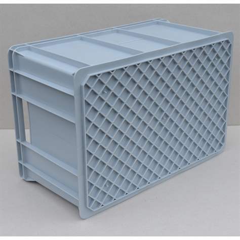 Kunststoff-Stapelbehälter Euro300, 600 x 400 x 300 mm, Wände geschlossen, Farbe grau - Bild4