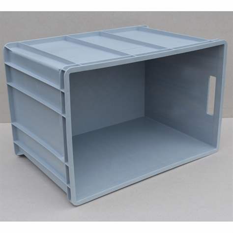 Kunststoff-Stapelbehälter Euro400, 600 x 400 x 410 mm, Wände geschlossen, Farbe grau - Bild3