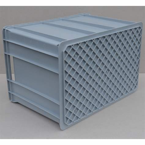 Kunststoff-Stapelbehälter Euro400, 600 x 400 x 410 mm, Wände geschlossen, Farbe grau - Bild4