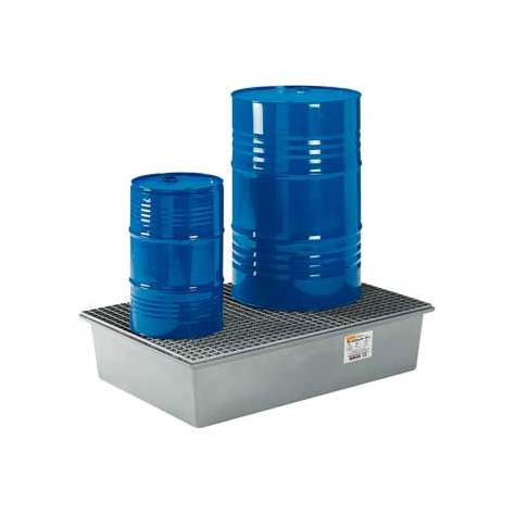 Záchytná vana ze sklolaminátu, s laminátovým roštem, objem 220 l, 1280x850 mm, šedá - CEMO GmbH