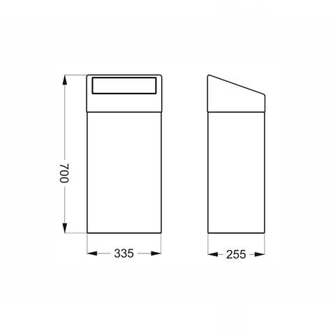 Coș colector selectiv de deșeuri metalic, înălțime 700 mm, verde RAL6011 - Kovona Lysa nad Labem - imagine4