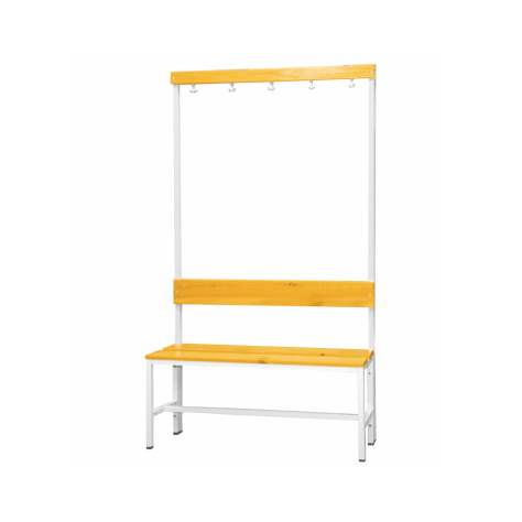 Garderobenbank mit 5 Kleiderhaken und Sitzfläche aus Massivholzleisten, Länge 1000 mm - Kovona Lysa nad Labem